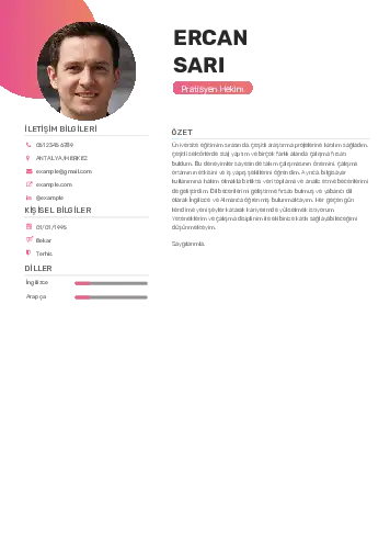 Pratisyen Hekim Cv Örnekleri cv indir